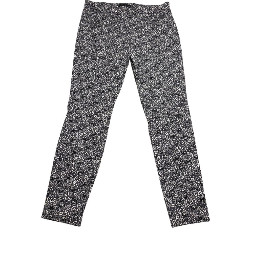 Jasmine and‎ Juliana Black and White Floral Print Pull on Leggings -Stretchy